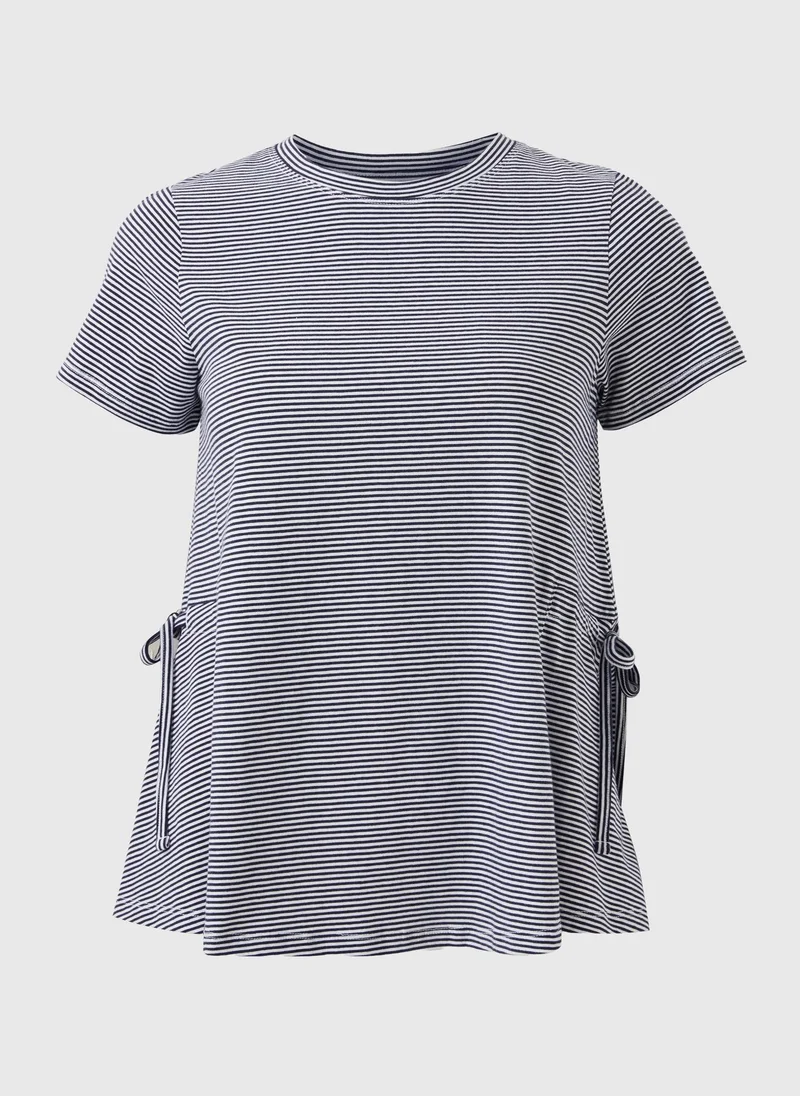 Matalan Blue/White Navy Stripe Tie Side T-Shirt for Women | Best Price UAE